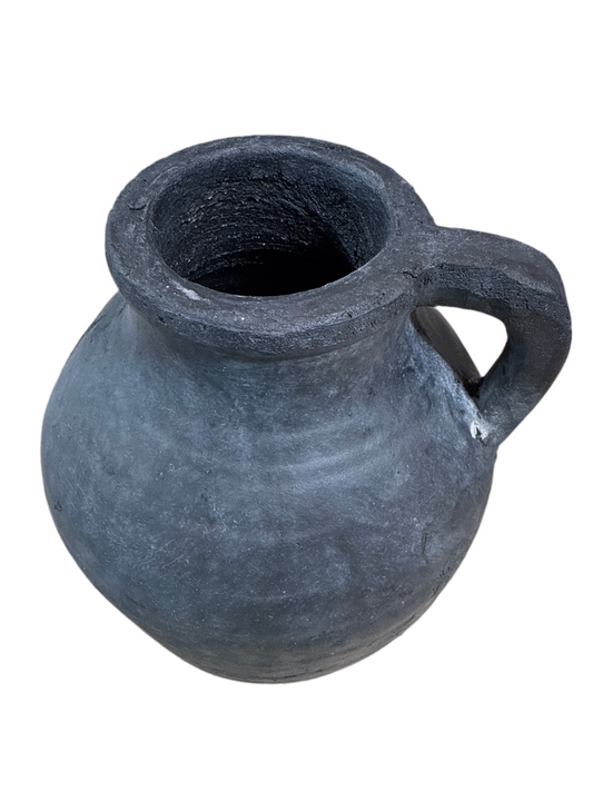 P4109 Vase w/ Handle - Black