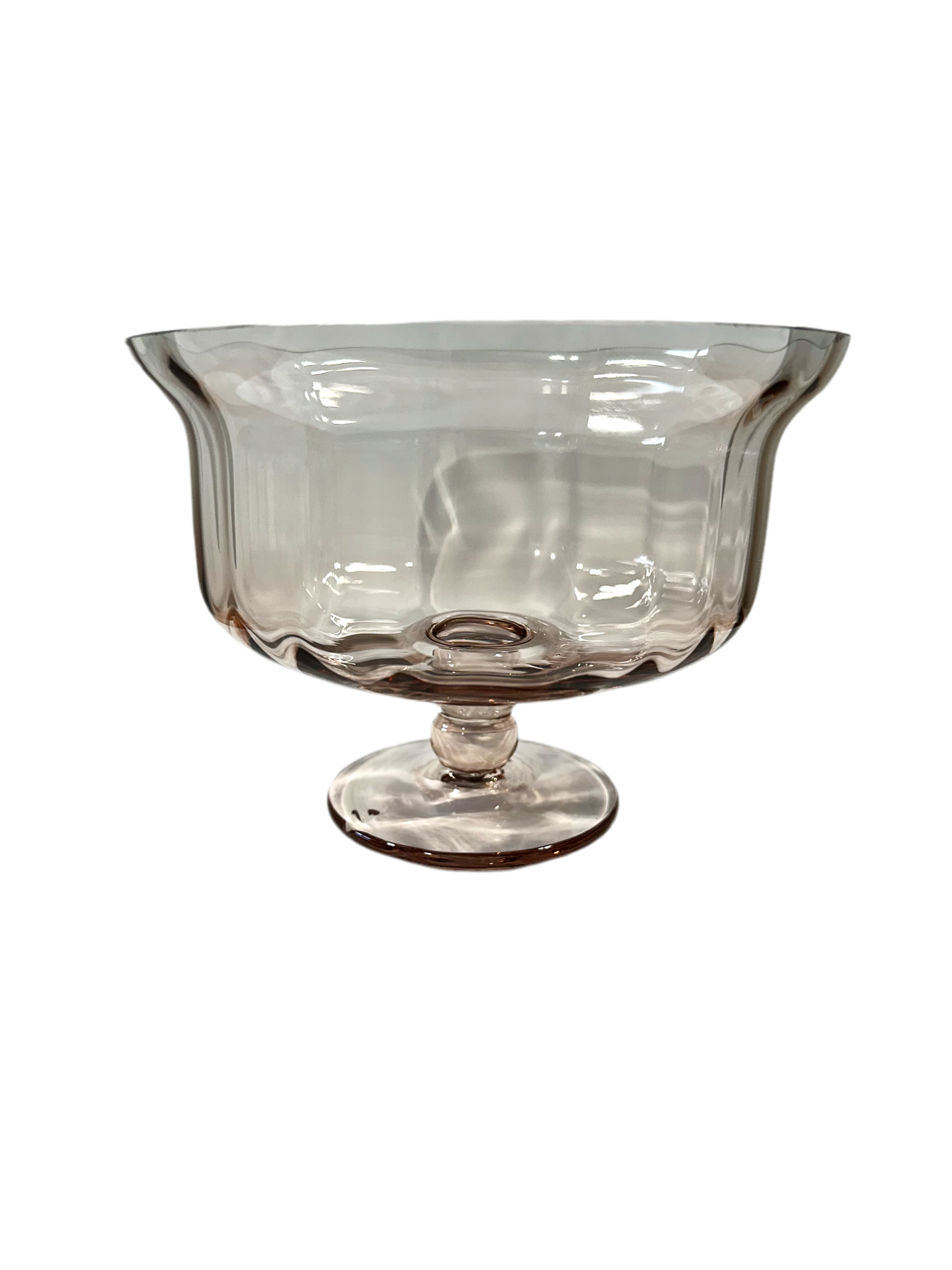 HOF722-compote bowl/ pink glass