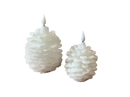 White Pinecone Candle
