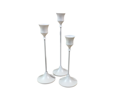 AZ09/10/11 White Taper Candlesticks