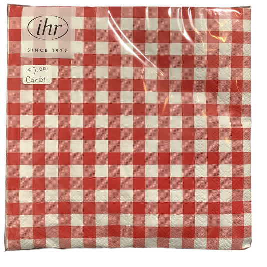 CAR8110 Lunch Napkin/ Checked Red & White