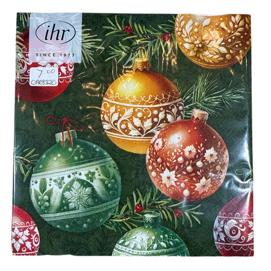 CAR8320 Lunch Napkin /Xmas Baubles