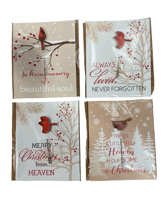 GC3091 Memorial Carded Pin / Cardinal