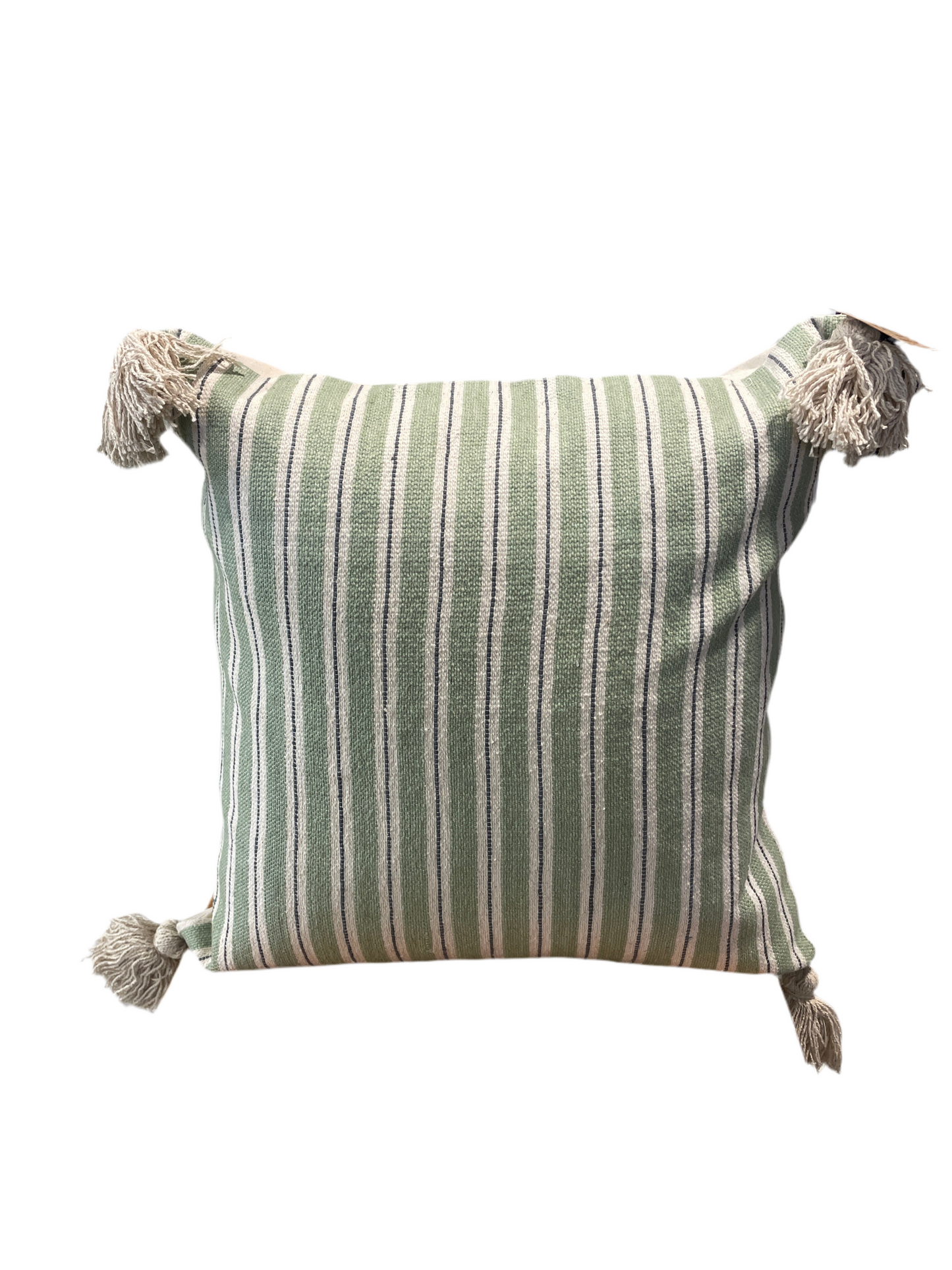 P3021 Cushion / Off white & Sage Striped