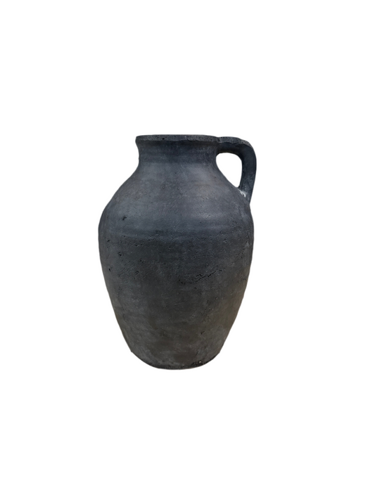 P4109 Vase w/ Handle - Black