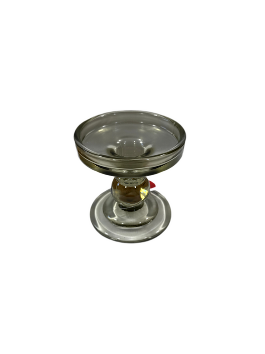 Candle Holder/ Hunter Green Glass