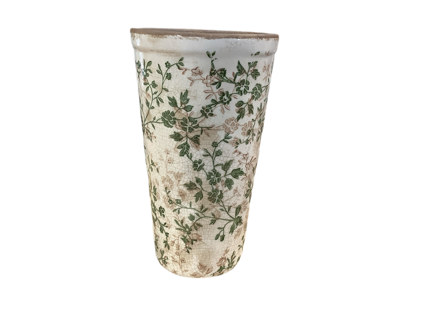 RAZ1553 Vase Taupe/Green Floral