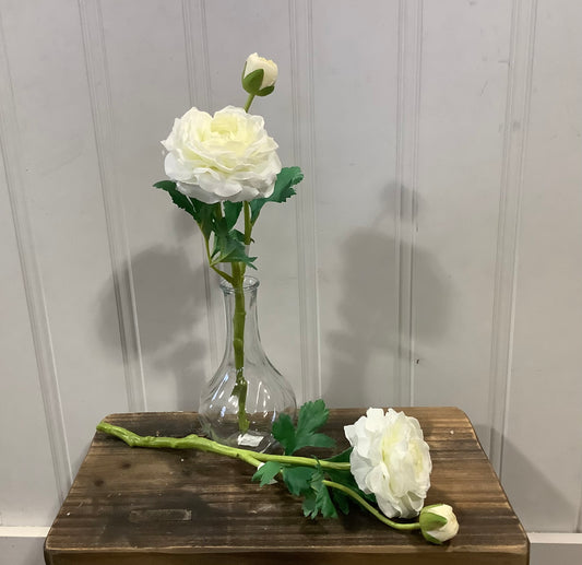 WM001 Rose w/ bud - White