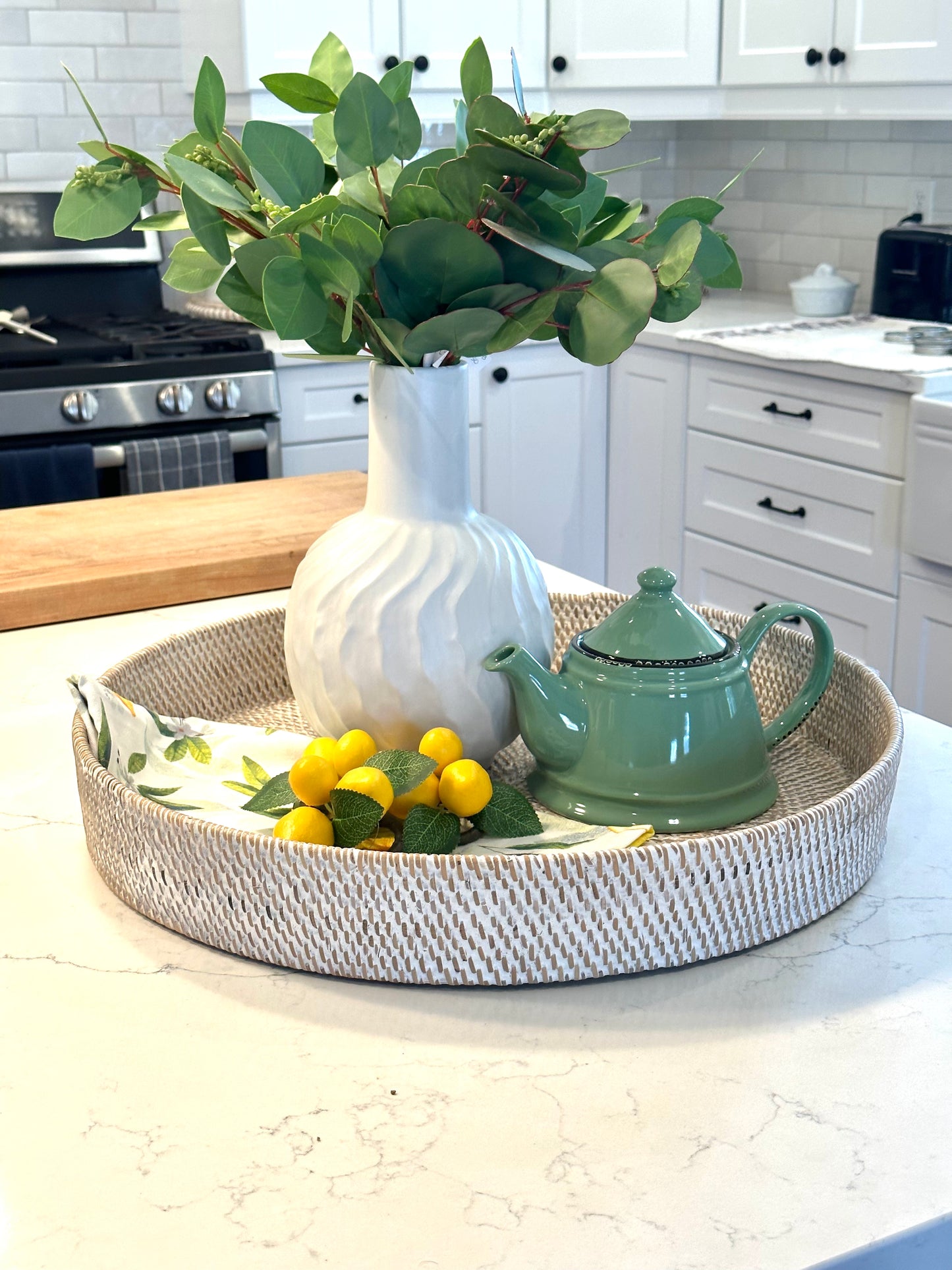 CLRT- Tray / Whitewash Rattan