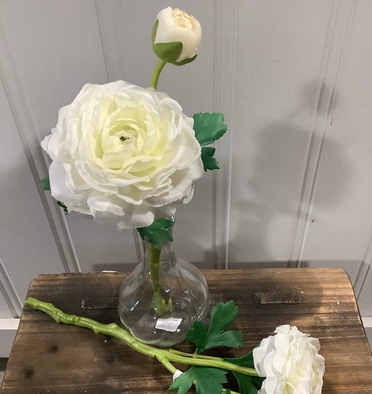 WM001 Rose w/ bud - White