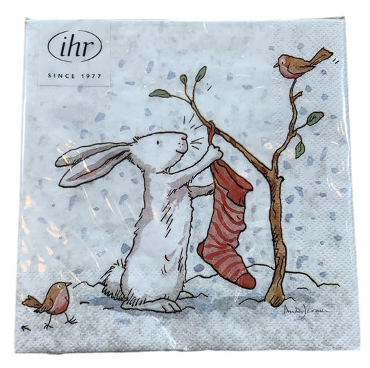 CAR8100 Lunch Napkin /Chrm Snw Rabbit