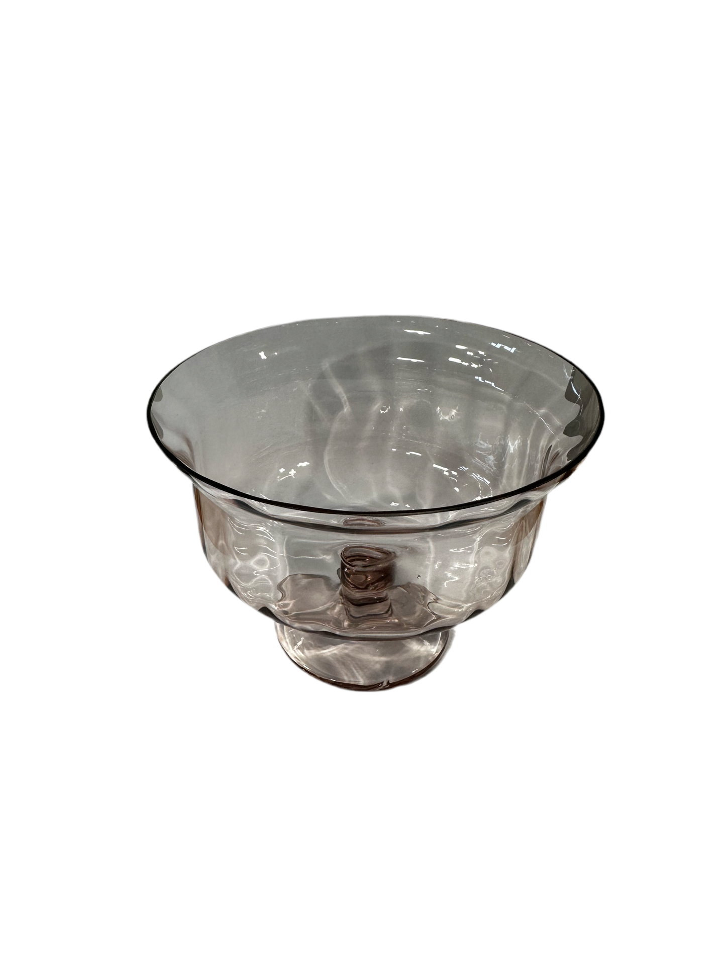 HOF722-compote bowl/ pink glass