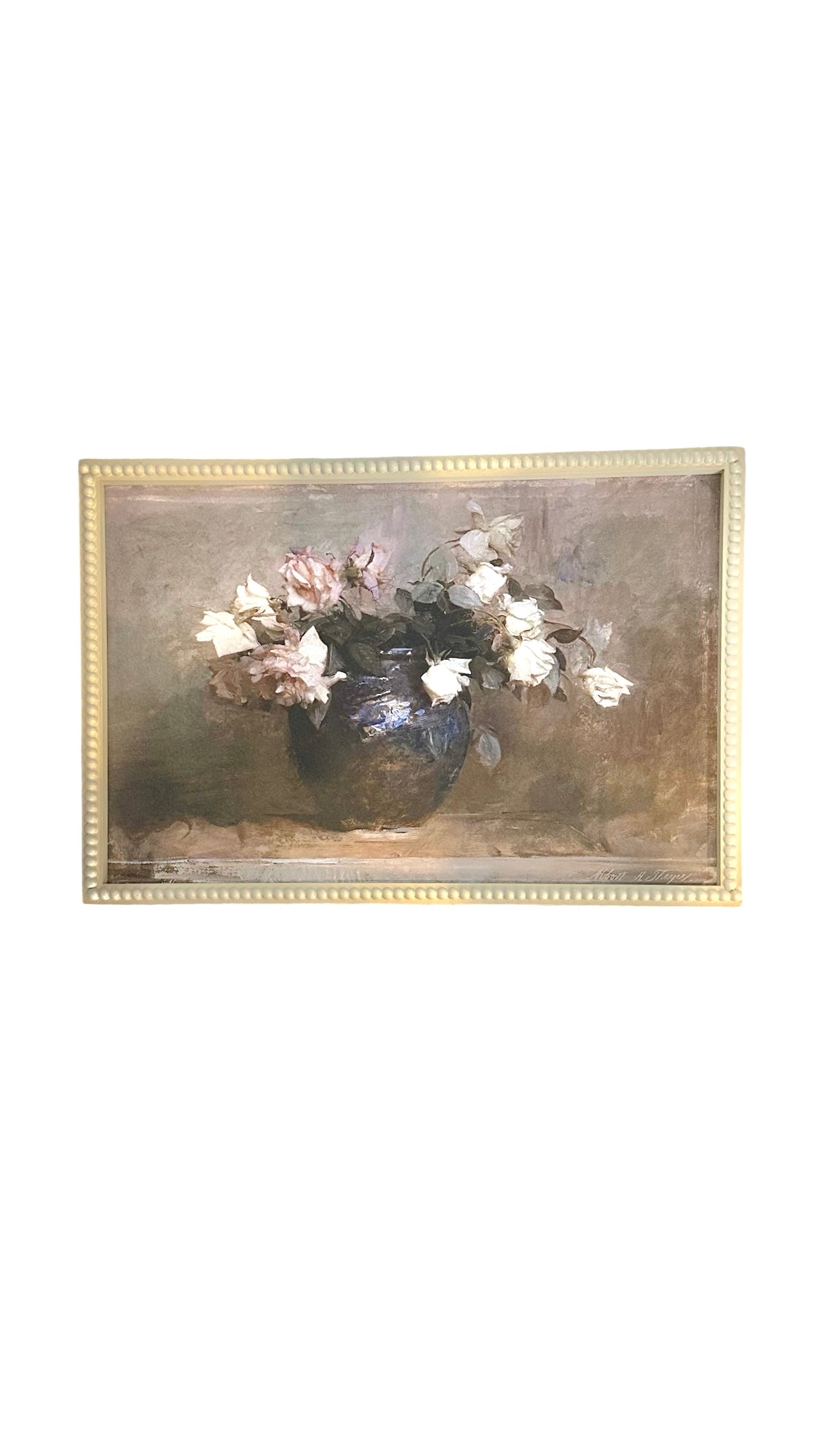 P0169- wall art/ vase w roses