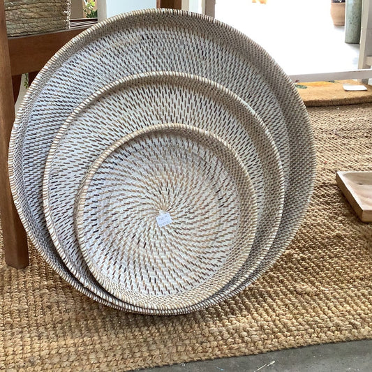 CLRT- Tray / Whitewash Rattan