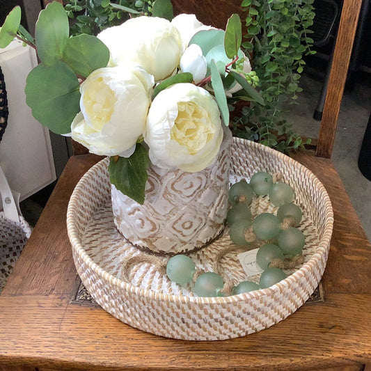 CLRT- Tray / Whitewash Rattan