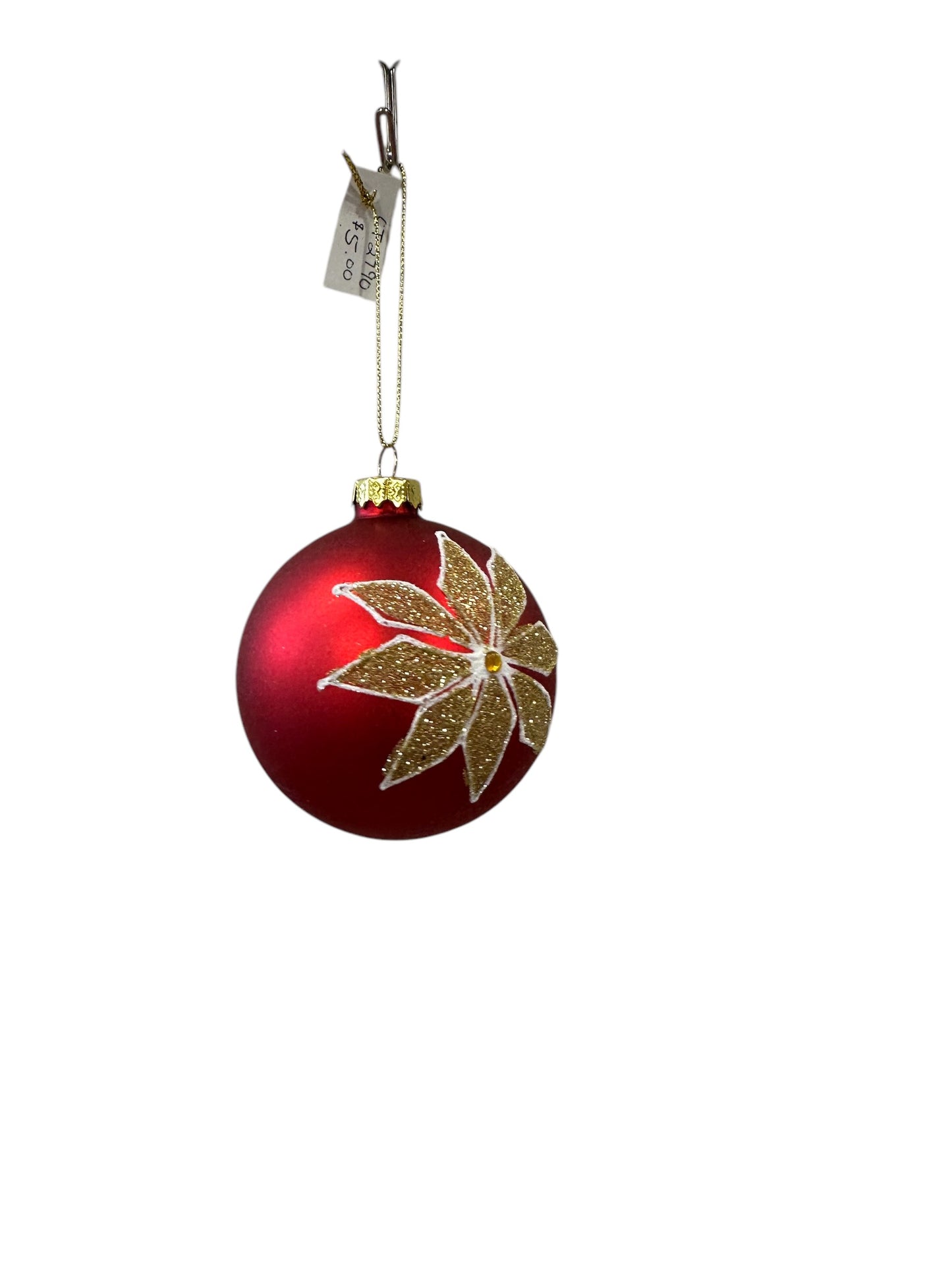 CT2790- Ornament - red/ gold Ball