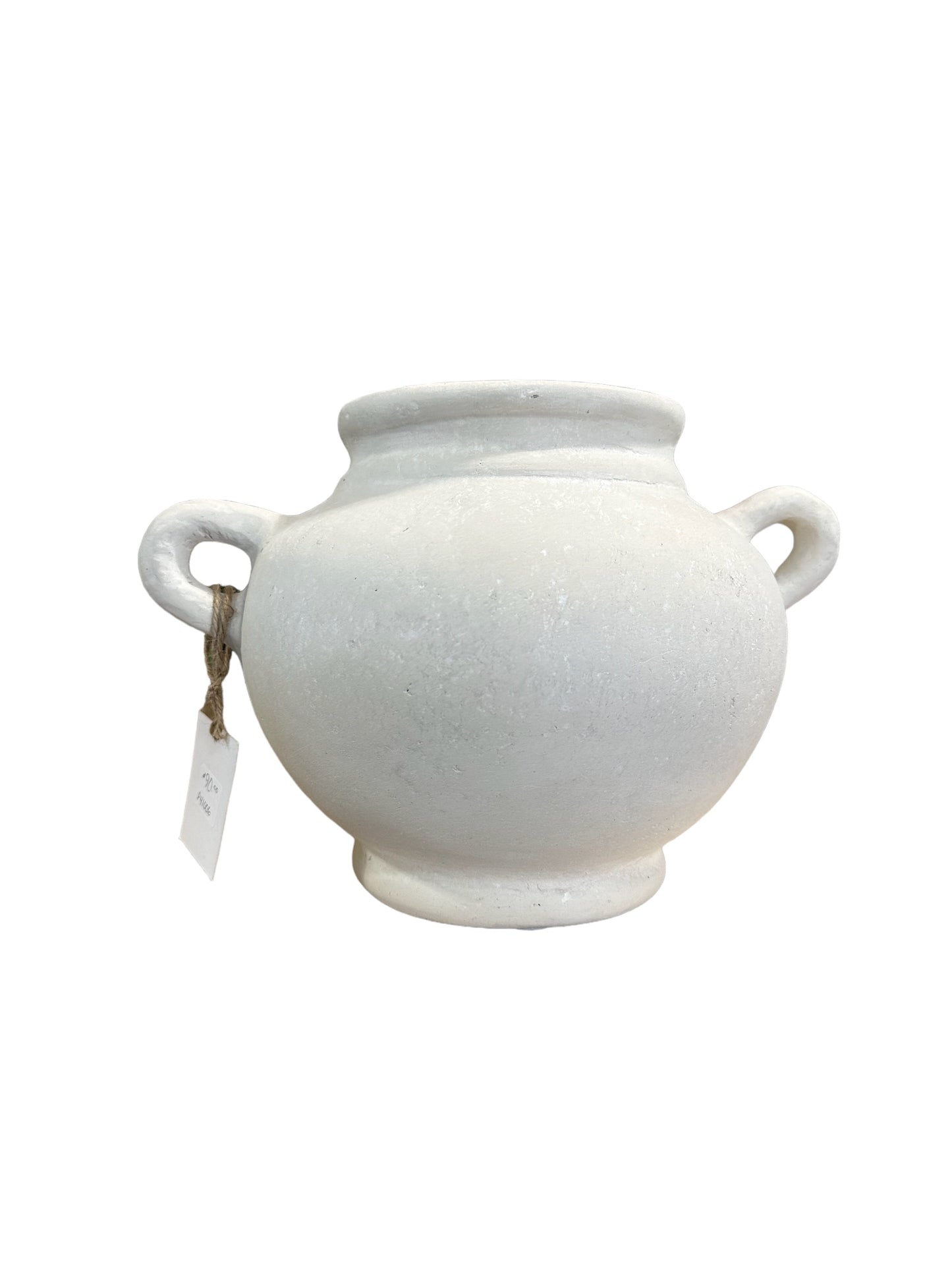 P41006 White Vase with handles