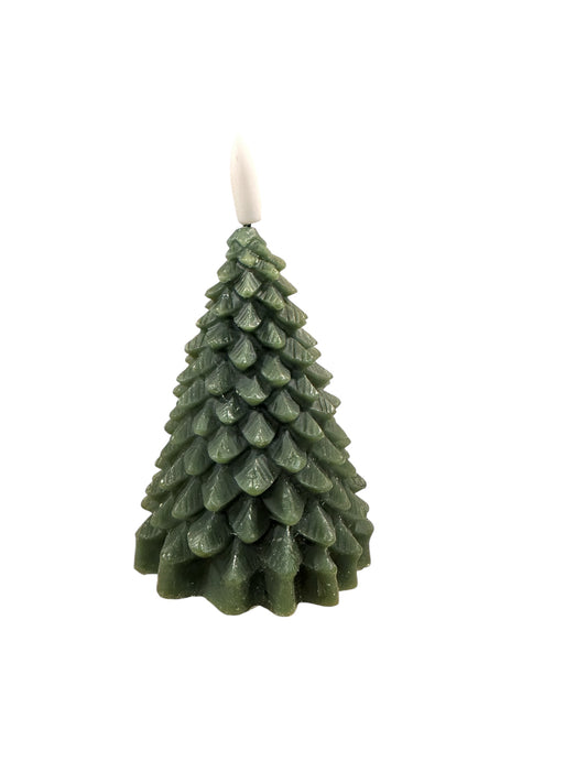 Pine Tree LED Candle/ green