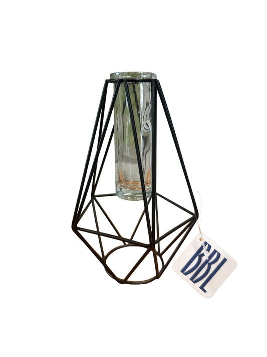 BBL6091 - Vase/geometric/black wire / tube
