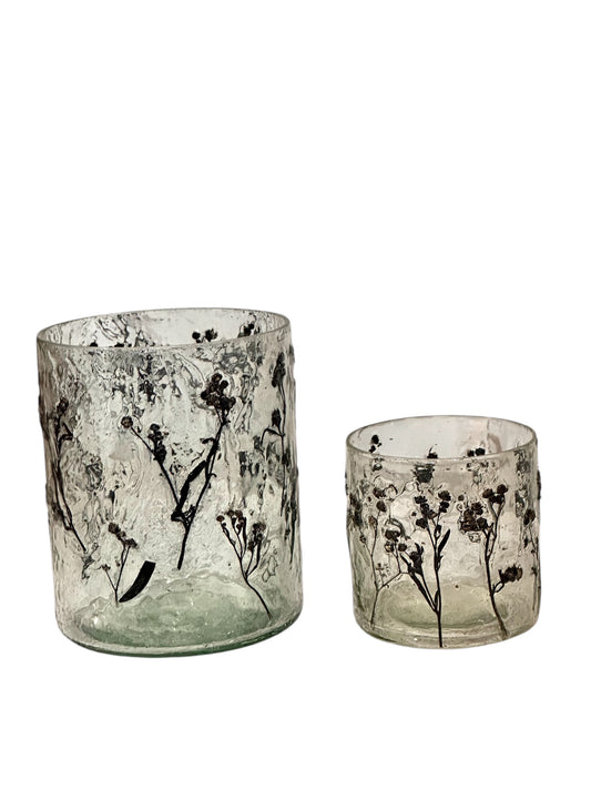 P1017/P1018-Glass candle holder / dry flowers