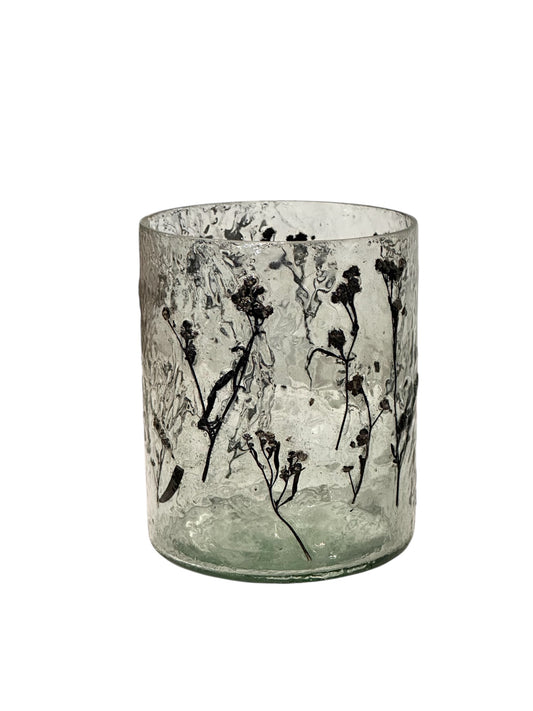 P1017/P1018-Glass candle holder / dry flowers