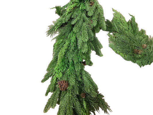 CMC016 Real Touch Mixed Evergreen Garland