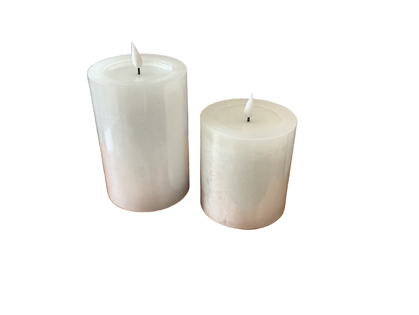 White Pillar Candles/LED