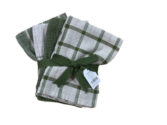 TAG1941 Dishtowels Plaids/Olive S/4