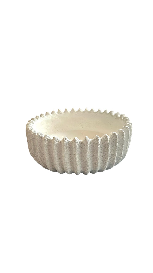 Nos5195- Bowl/ fluted white