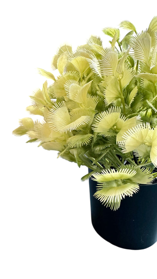 Nos1721- yellow/green potted plant ( faux)