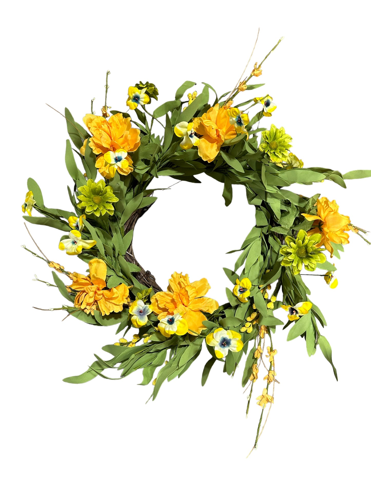TEL3162 Wreath /Spring/ Yellow