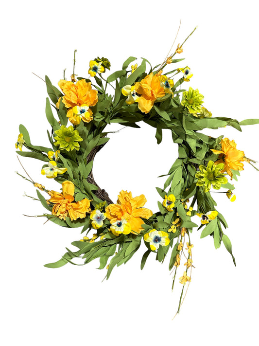 TEL3162 Wreath /Spring/ Yellow