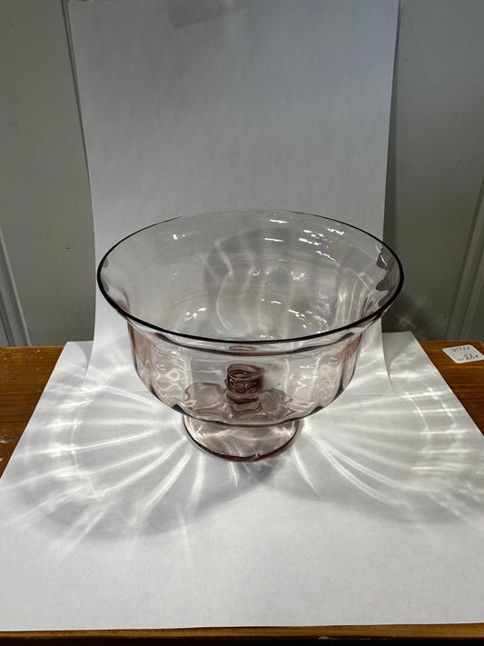 HOF722-compote bowl/ pink glass